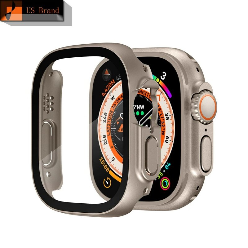 Verre + couvercle pour Apple Watch, boîtier 49mm, accessoires iWatch, protection d'écran, pare-chocs pour Apple Watch ultra 49mm