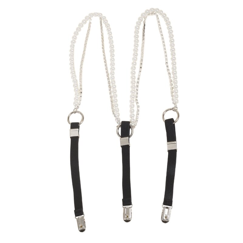 Y Shape Adjustable Brace Girls Clip on Suspender Solid Elastic Belts Brace BARU