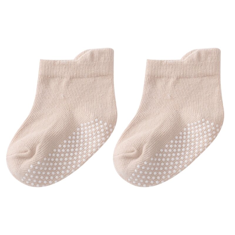 Calcetines de punto para recién nacidos con parte inferior antideslizante, calcetines unisex para bebés, calcetines de colores y
