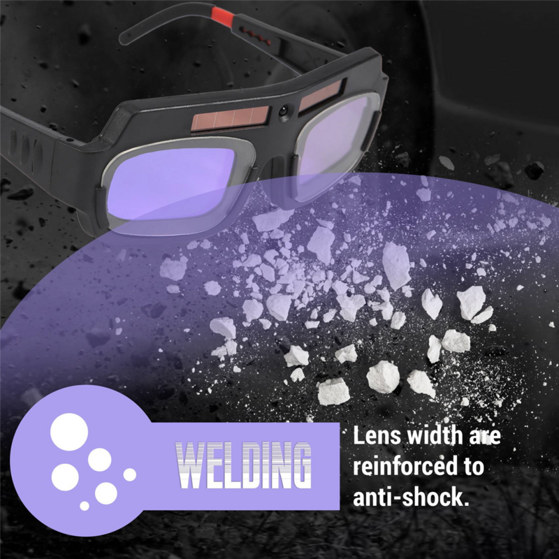 Solar Powered Auto Darkening Welding Mask Helmet Goggles Welder Glasses Arc Anti-Shock Lens with Storage Case