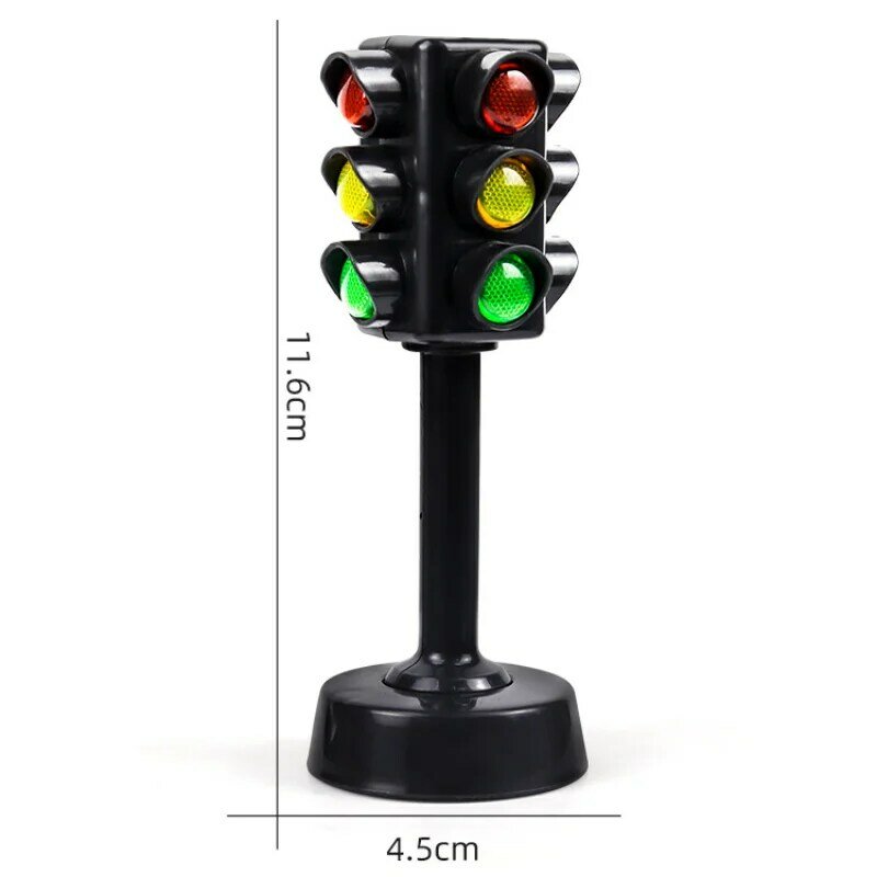 Simulated Two-Sided Traffic Lights Road Sign Lamp Crosswalk Signals with Base Early Learning Toys for Boys & Girls