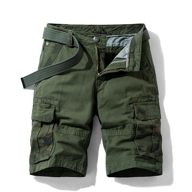 Pantalones cortos de camuflaje para hombre, Shorts de algodón con múltiples bolsillos, informales, para correr, verano, novedad