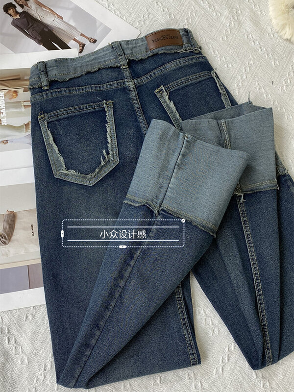 Pantalones vaqueros de pierna ancha para mujer, Jeans de cintura alta de gran tamaño, ropa de calle coreana, Y2k, Harajuku, Vintage, azul, moda