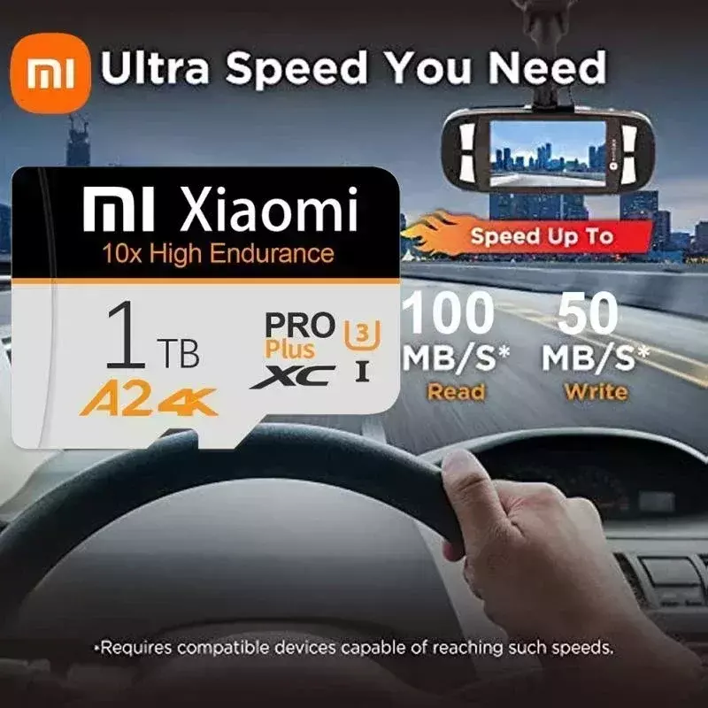 Xiaomi การ์ด Micro SD ของแท้2TB ความเร็วสูงไมโคร SD 1TB การ์ดหน่วยความจำ SD TF โทรศัพท์มือถือคอมพิวเตอร์กล้องแฟลชการ์ดหน่วยความจำ