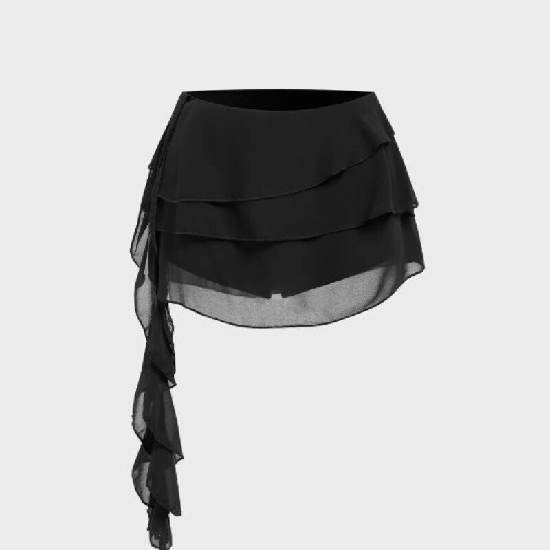 Black fashion miniskirt summer Y2K sexy sweet 2024 hot girls commuter skirt