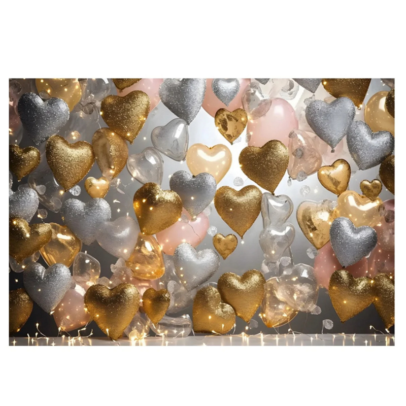Arrière-plan de ixEuropéenne et Américaine, Banderole de Photographie, Ballon Rose, Cœur, 210x150cm