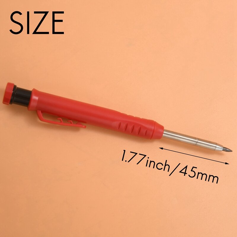 3X Deep Hole Marker Premium Mechanical Pencil Marker With Integrated Sharpener-For Wood, Metal,Stone I Drill Hole Marker