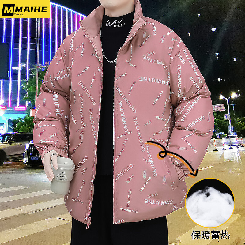 Harajuku Dubbelzijdig Jasje Heren Winter Oversized Dikke Korte Gewatteerde Jas Koreaanse Modemerk Neutrale Warme Sneeuwjas Voor Dames