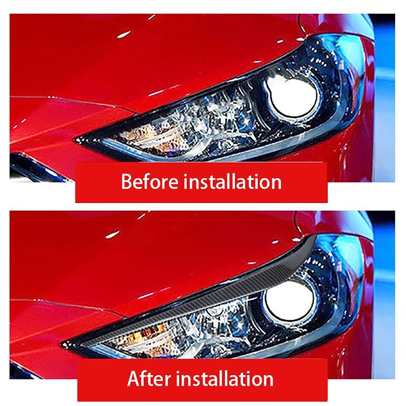 Pair Car Headlight Eyebrow Point Molding ABS Decoration Trim Cover for Hyundai Elantra AD 2016-2018 Car Styling Sticker