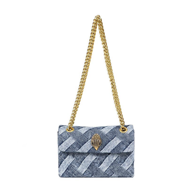 Женская сумочка из денима, стильный Плетеный кошелек с принтом, шарнирная сумка через плечо в стиле пэчворк