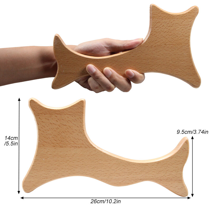 1Pc Wood Therapy Massage Tool Wooden Lymphatic Drainage Massager One-Handed Body Sculpting Tools for Maderoterapy,Anti-Cellulite
