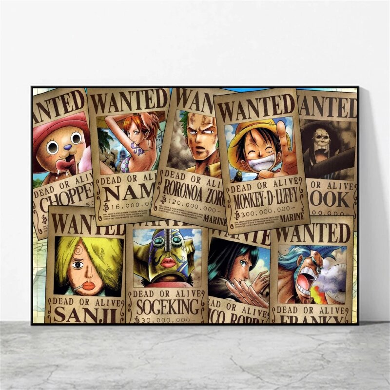 Canvas Art Walls Painting One Piece Bounty Wanted Teach Decor Gifts Modern Home Classic Living Room Poster estetico