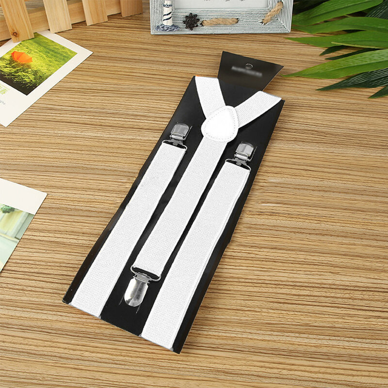 Unisex Men Elastic Suspenders Black Adjustable Braces Y-Back Clip-on Lady Clothing Fashion Suspenders Accessories