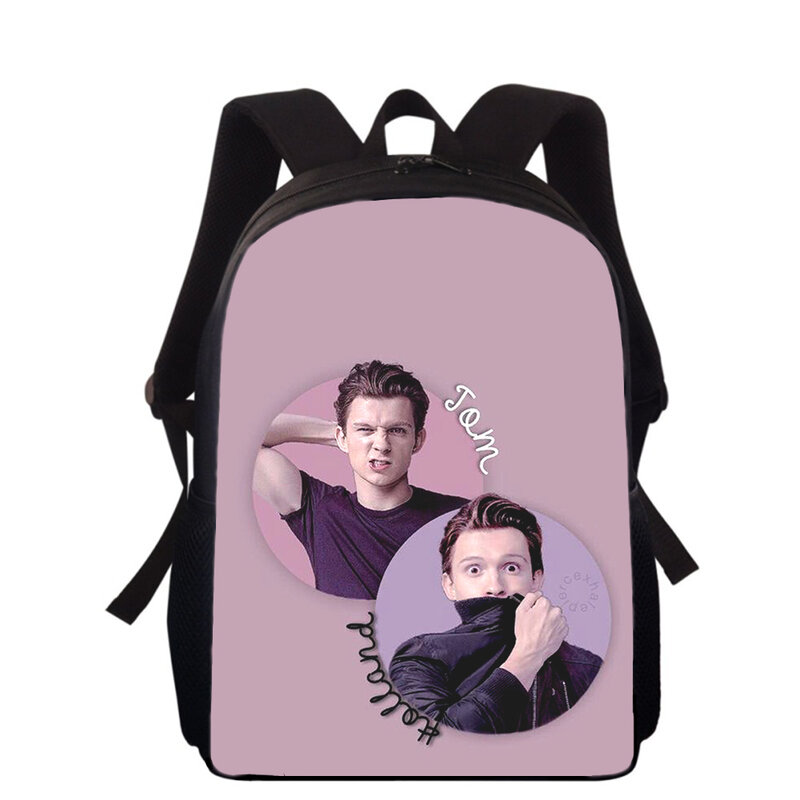 톰 홀랜드 3D 프린트 어린이 배낭 초등학교 가방, 소년 소녀 백팩, 학생 학교 책 가방, 16 인치