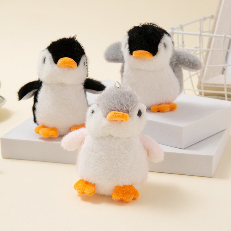 Cute Cartoon Penguin Doll Chaveiros para Meninas, Plush Soft Stuffed Toy, Encantos do saco, Pingente Acessórios, Bolsa de carro, Chaveiros, Presente Kawaii