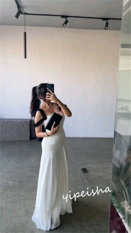 Ball Dress Saudi Arabia Prom Satin Pleat Evening A-line Square Neck Bespoke Occasion Gown Long Dresses