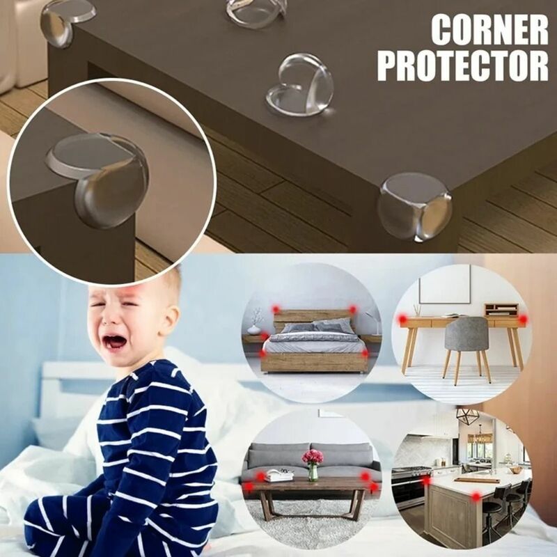 Protector de esquina de mesa de silicona de seguridad para bebés, cubierta de protección de bordes de muebles, protectores anticolisión transparentes para niños