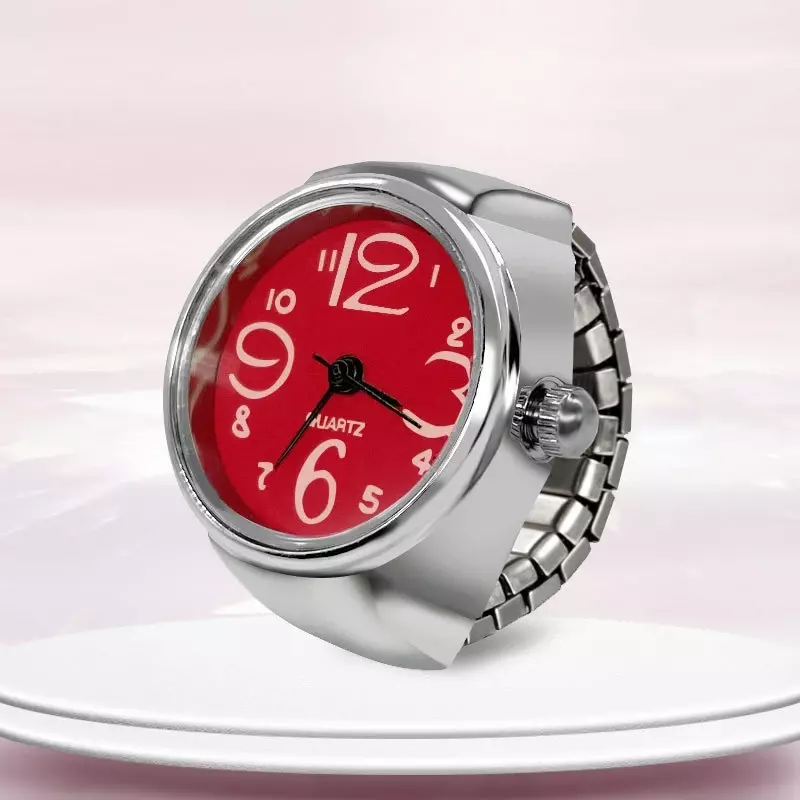 Оригинальные часы-кольца с круглым циферблатом, Мужские Женские часы-браслет из сплава