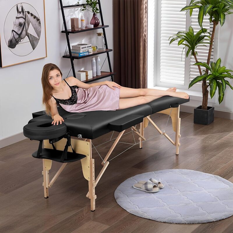 Mesa de masaje cama de pestañas portátil: Cama de spa plegable para terapia física, cama de tatuaje esteticista