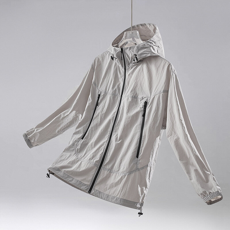 Легкое летнее пальто с защитой от солнца, свободное и дышащее, быстросохнущее пальто для бега с несколькими карманами, тактическая велосипедная куртка, 2024