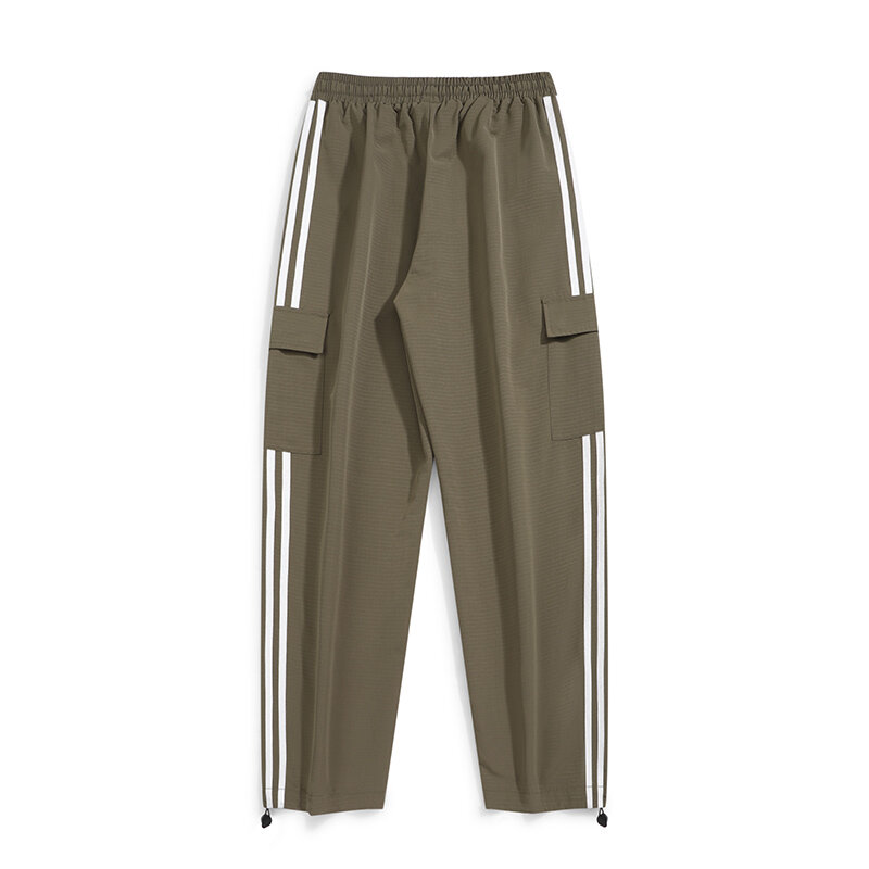 Pantalones deportivos para hombre, pantalón informal de alta calidad con cordón, Color liso, para exteriores, primavera y verano, 2024