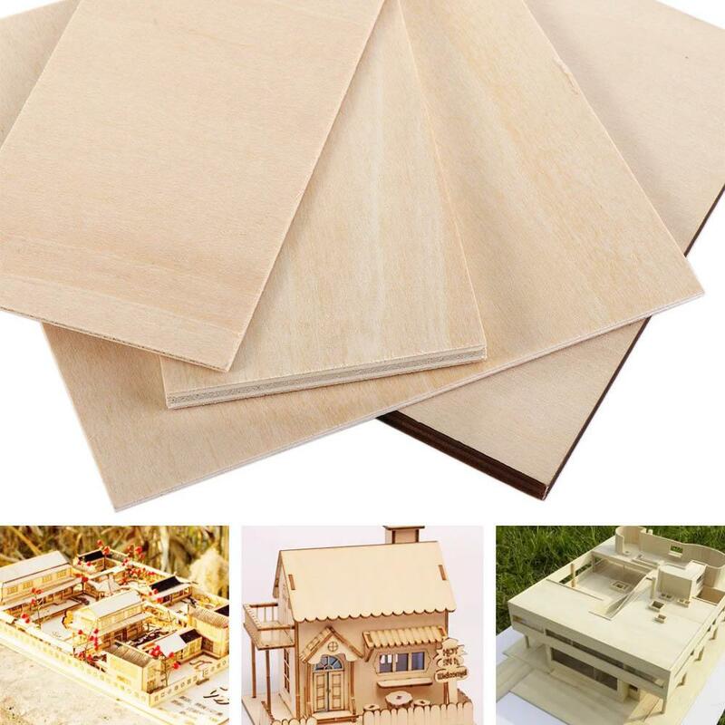DIY bahan konstruksi rumah kayu kayu lapis papan penerbangan Model lapisan papan Basswood lembar kayu persegi panjang kayu