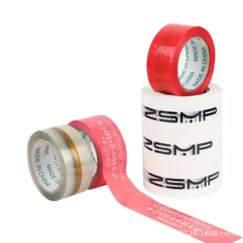 Cinta adhesiva de embalaje de cartón Bopp transparente impresa con logotipo personalizado, embalaje de productos personalizados