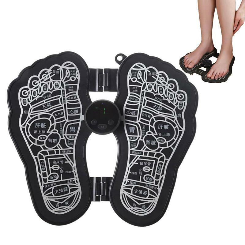Bioelectric Acupoints Massager Mat Portable EMS Electric Feet Massager Cushion Pad Folding Foot Acupoints Relaxation Tool For