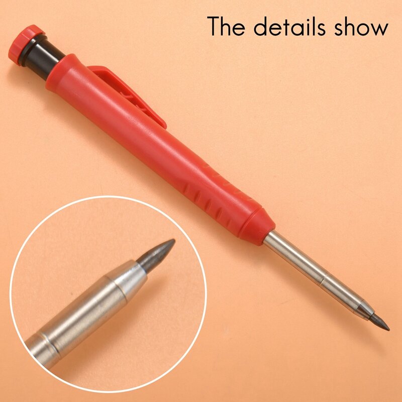 Marcador de lápis mecânico com apontador integrado, marcador de furo profundo, madeira Premium, metal, pedra I broca, 3X