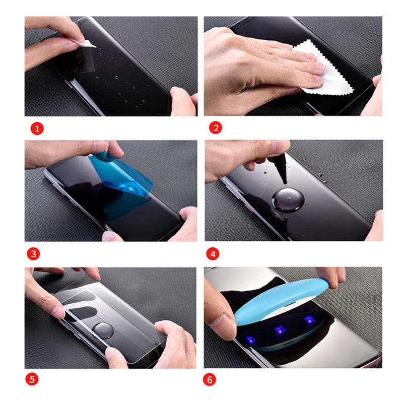 Lem Kaca Tempered UV Cair UV untuk Semua Ponsel Perekat 3D Layar Lengkung Ponsel Penutup Lem Tepi Penuh Lem Kaca