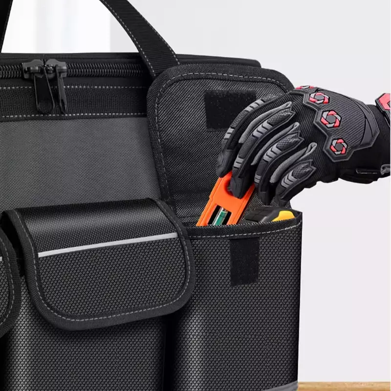 옥스포드 천 도구 가방, 방수 내마모성 작업 도구 키트, 다기능 전기 기사 전문 정리함 도구 가방, 1680D