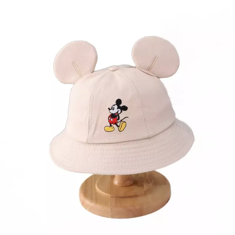 Sombrero de pescador de dibujos animados para niños y niñas, gorro de pescador con bordado de animales de Mickey Mouse, sombreros de Sol para exteriores, primavera y verano