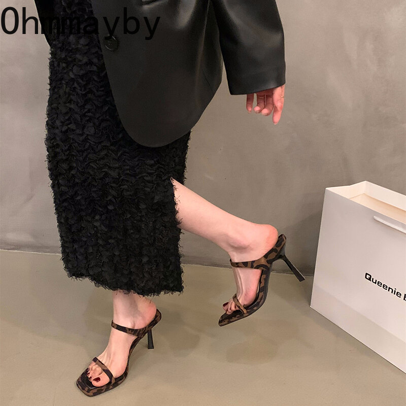 Designer estati Open Toe pantofole da donna moda elegante Open Toe tacco alto diapositive scarpe da donna Outdoor Beach Vacation Sandalias