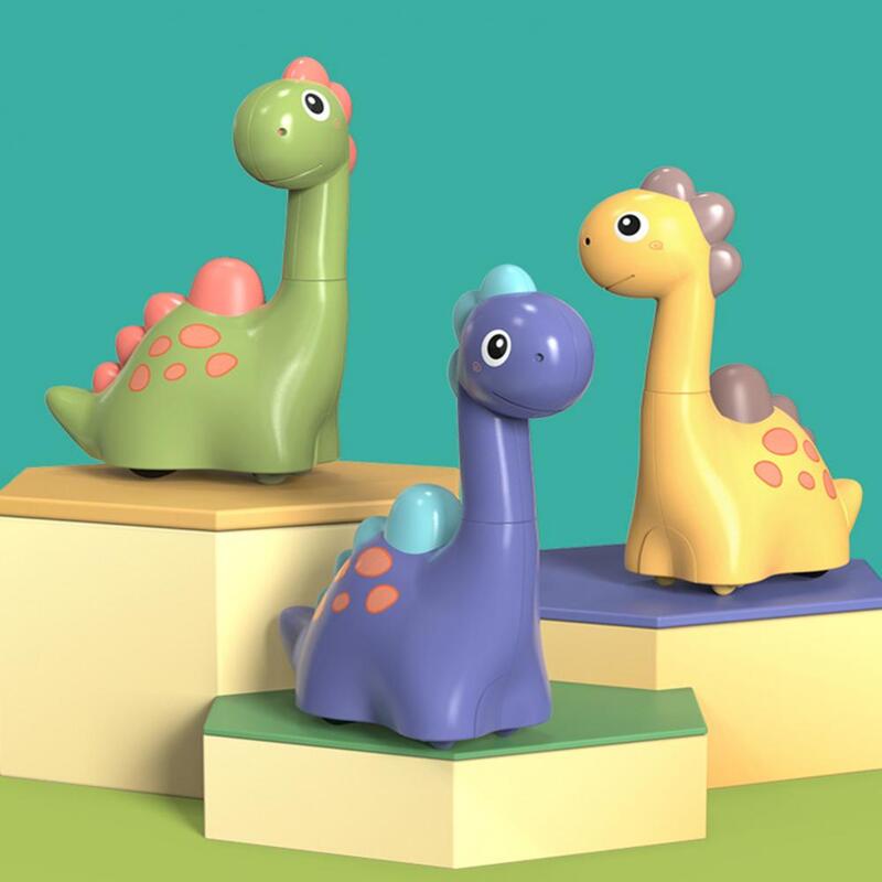 เอฟเฟกต์เสียงคอหมุนได้360องศาสีสันสดใสของเล่นไดโนเสาร์ของเล่นรถเลื่อนได้แบบดึงถอยหลังสุดสร้างสรรค์
