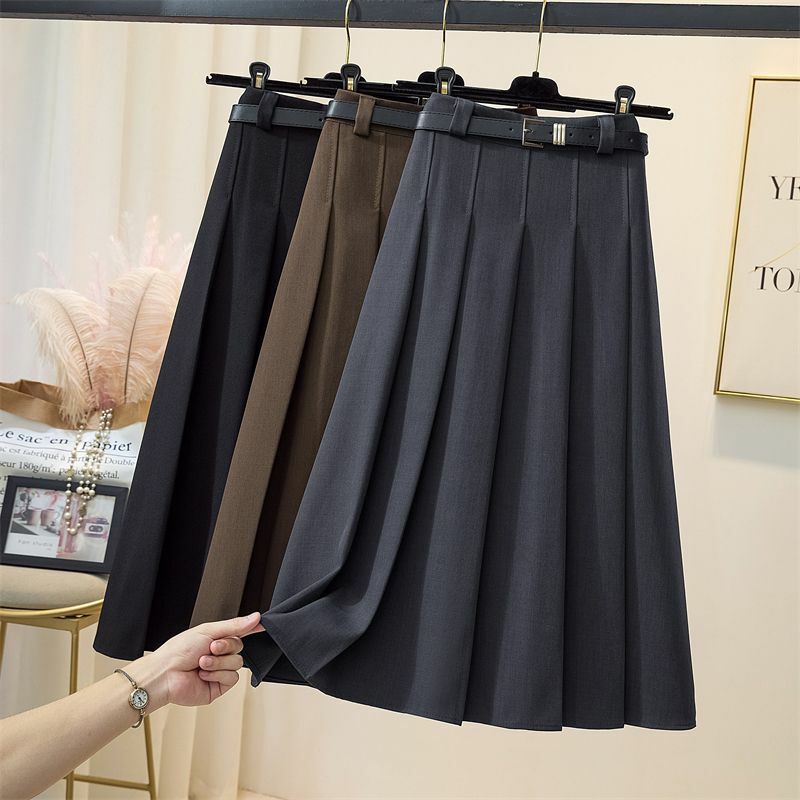 Skirts Designer Vintage Elastic Waist Soft All-match Casual  Chic A-line Harajuku Streetwear Elegant Skirt Spring Autumn