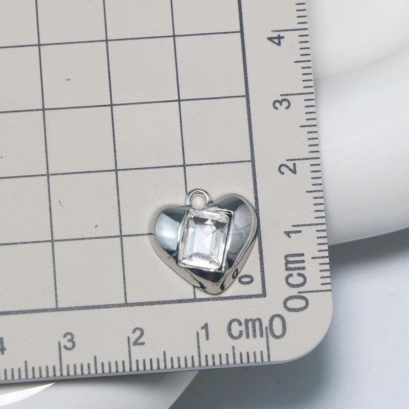 5 Stück Geometrie Kristall Herzen Charms Legierung Anhänger für Schmuck herstellung DIY Ohrringe Halskette liefert Zubehör Großhandel