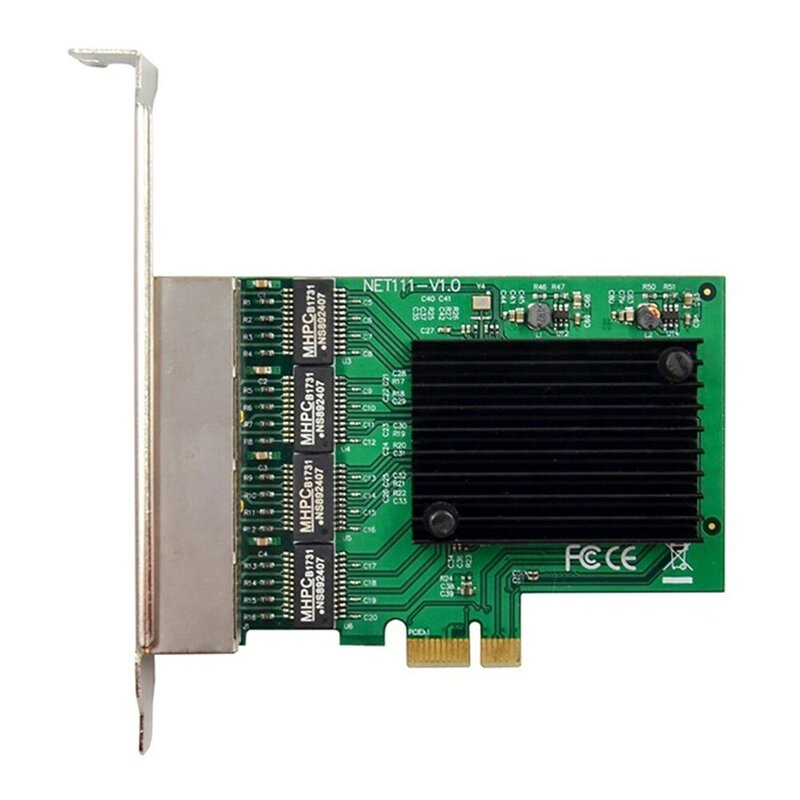 RJ-45 4-портовый Ethernet-адаптер сервера Gigabit, сетевая карта PCI-E X1 интерфейс