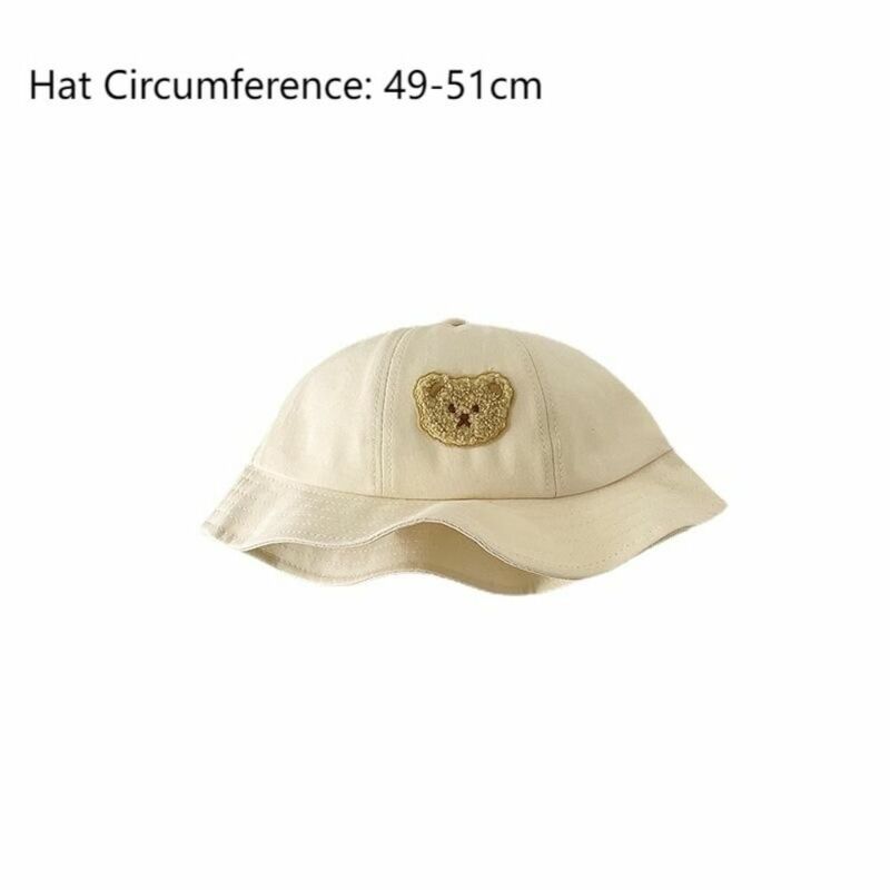 子供のためのクマの刺繍が施された綿の帽子,太陽から保護する帽子,ボブ,漁師の帽子