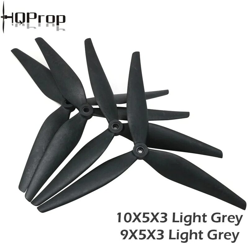 Hqprop ใบพัด10X5X3 9X5X3 10X5.5X3 1050 9050 1055 10นิ้ว9นิ้วใบพัดไนลอนเสริมคาร์บอนสีดำ3ใบสำหรับ RC fdrone