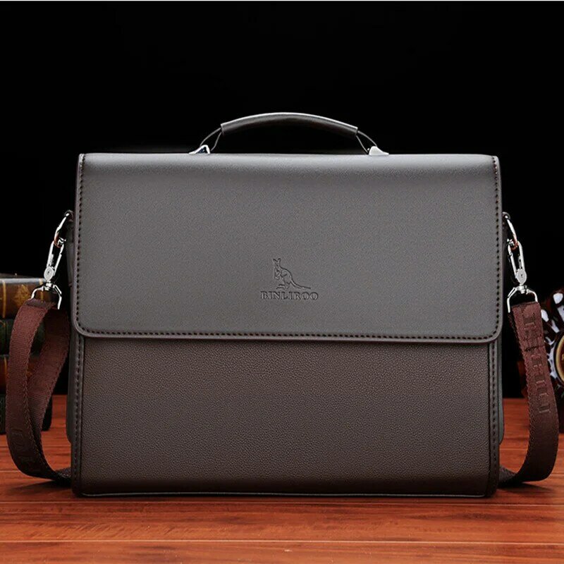 Деловой портфель из искусственной кожи для мужчин, роскошная сумка-книжка для ноутбука, Офисная сумка через плечо