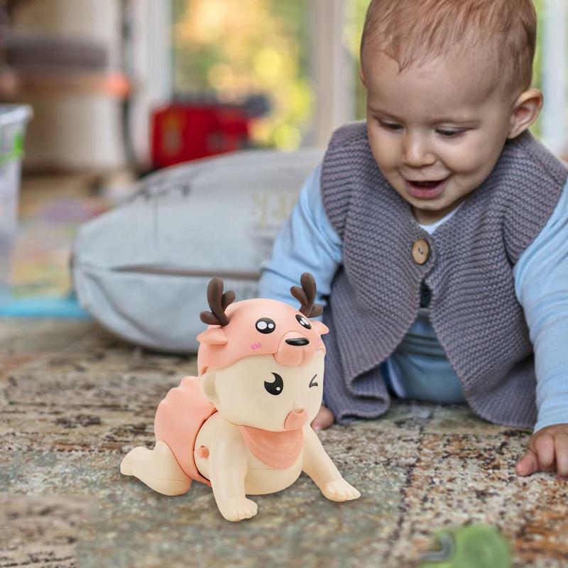 Mainan merangkak bayi, mainan musik menyala untuk bayi balita mainan pendidikan awal interaktif hadiah ulang tahun untuk 6-12