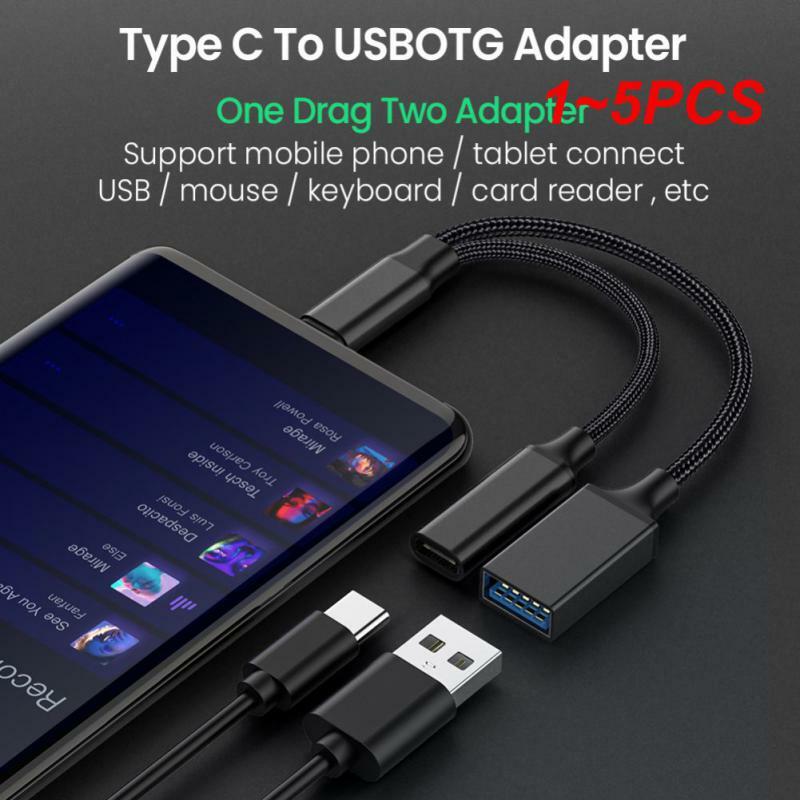 1 ~ 5 sztuk 2 w 1 USB C Adapter kablowy OTG dwa rodzaje-c do USB z Port ładowania PD do laptopa Tablet