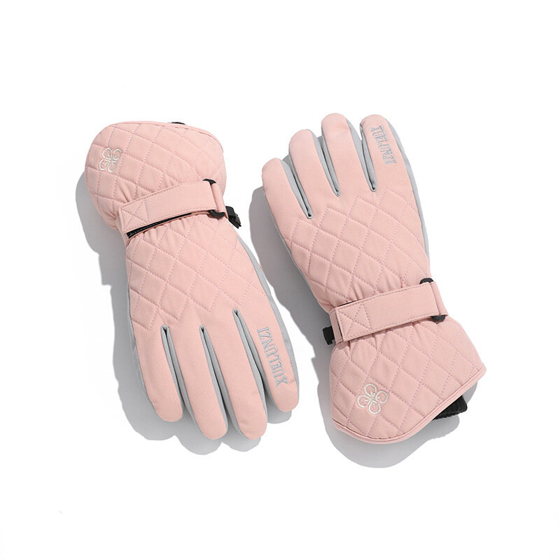 Gants de ski thermiques en velours pour femme, garder au chaud l'eau, vent vert, cyclisme, vélo, hiver, 506