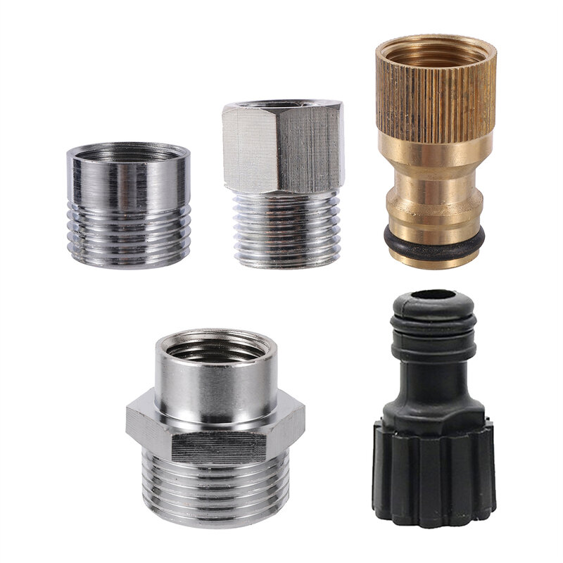 18mm Water Pump Accessories M18 To 1/2" 3/4"Male Thread Nickel Plated Copper Adapter Stainless Steel Joint 16mm Nipple Connector