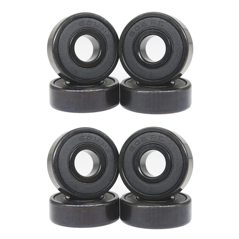 8X High-Speed 608RS Hybrid Black Ceramic Bearings Skateboard Bearings Ceramic Plastic Arc 608 Bearings