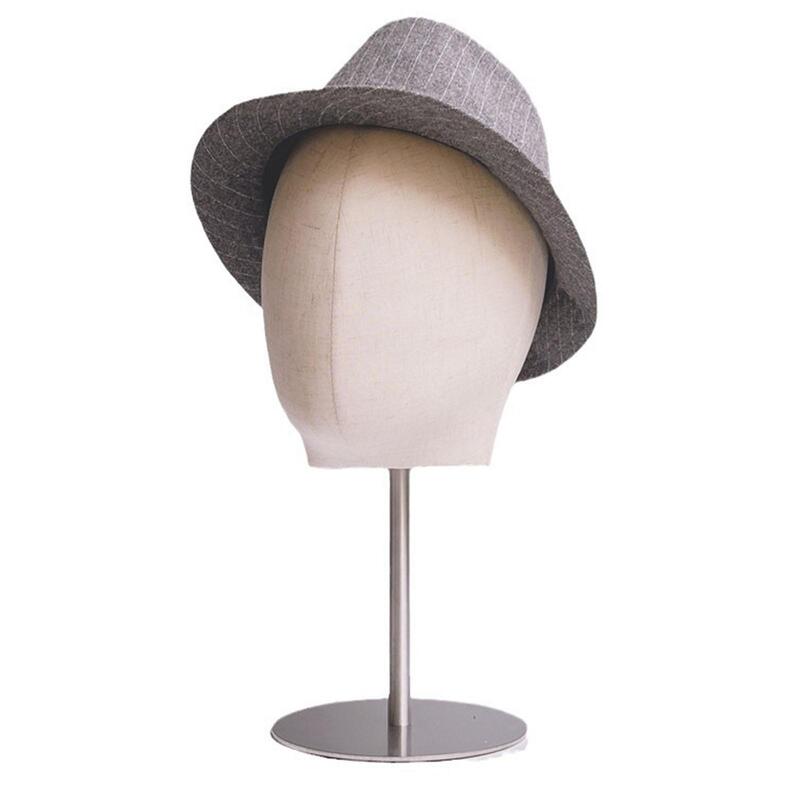 عرض قبعة رأس مانيكين محمول ، رف تخزين قبعات ، قاعدة من الفولاذ المقاوم للصدأ لمراكز التسوق ، التصميم والتجفيف ، سطح الطاولة