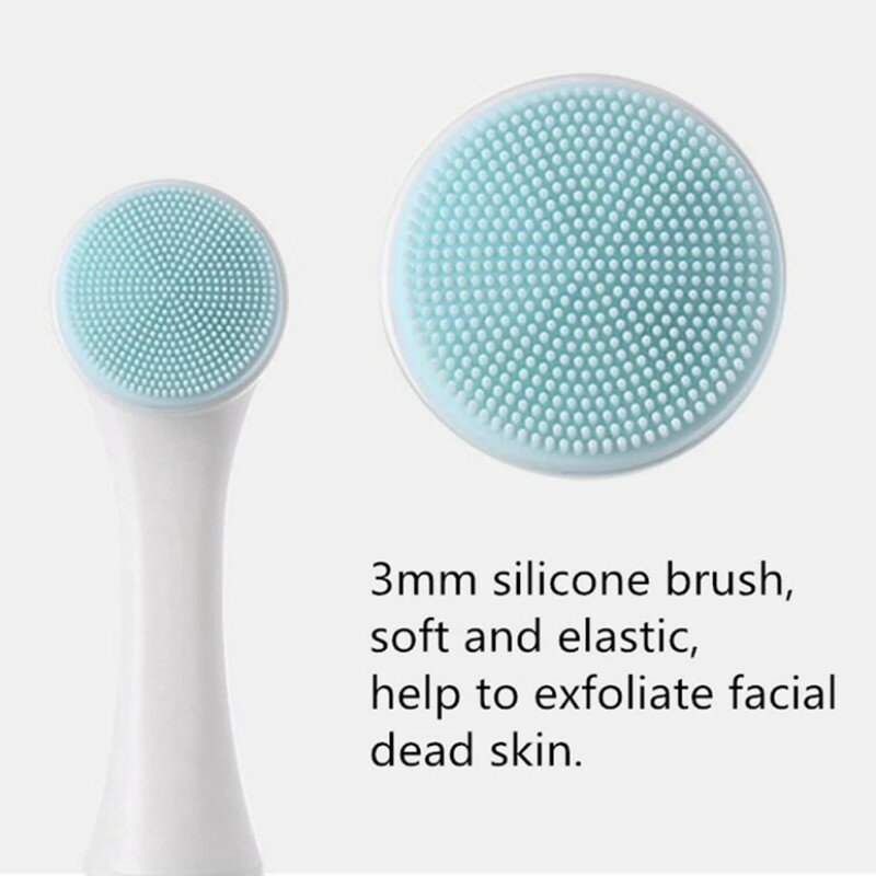 3d bilateral silicone facial cleanser massagem manual escova facial cerdas macias silicone dupla face escova de limpeza ferramentas