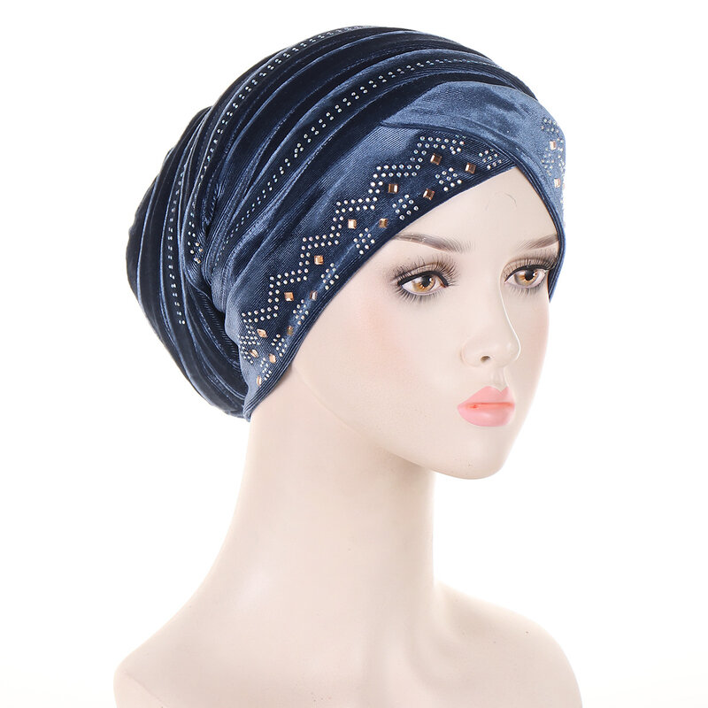 Donne musulmane inverno turbante Hijab cofano velluto interno Headwrap islamico testa sciarpa Beanie Head Wrap chemio cancro Cap