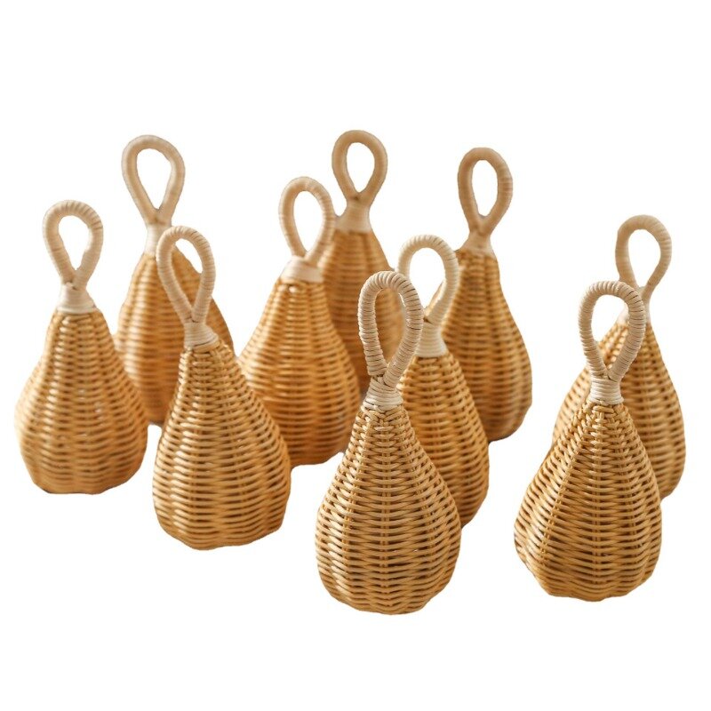 Handmade Rattan Rattles Educational Toys for Kids Crib Mobile Hand Bell Baby Accessories Infant Sensory Toy Baby Teether GIfts