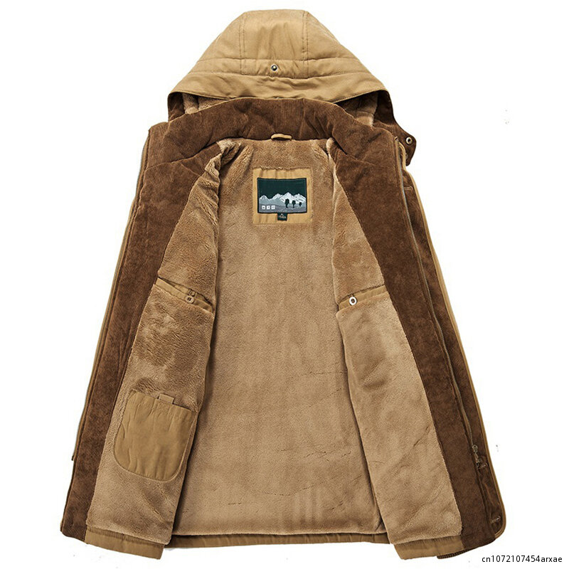 남성용 따뜻한 두꺼운 방풍 파카 재킷 코트, 가을 패션, 후드 캐주얼 전술 밀리터리 파카, 2023 겨울 신상